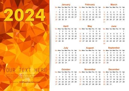 123freevectors 2024 Calendar
