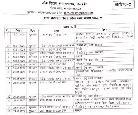 MP Board 12th Exam Dates 2025 (OUT) Check MPBSE 12th Exam Date Sheet