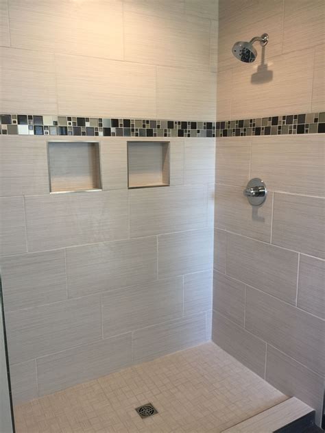 Shower Tile, Avery, 12x24, Grey; Grout Pewter in 2021 Shower tile, Bathroom shower, 12x24