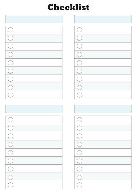 13 Best Editable Blank Printable Checklists - printablee.com