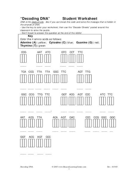 13 Best Images of Decoding DNA Worksheet - 3rd Grade Word Worksheets