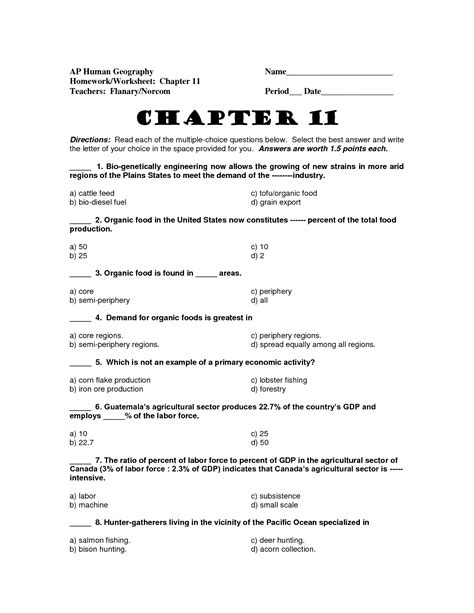 13 Best Images of Homework Worksheets With Answers - AP Human Geography