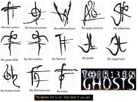 13 ghosts black zodiac symbols