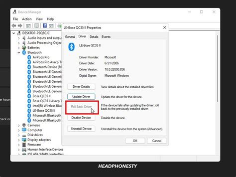 13. Roll Back the Bluetooth Driver