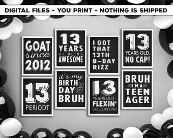 13Th Birthday Backdrop Props Printable