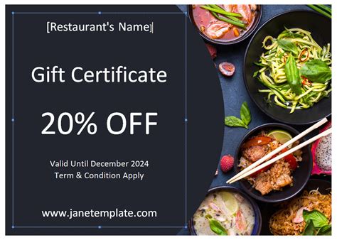14+ Restaurant Gift Certificates