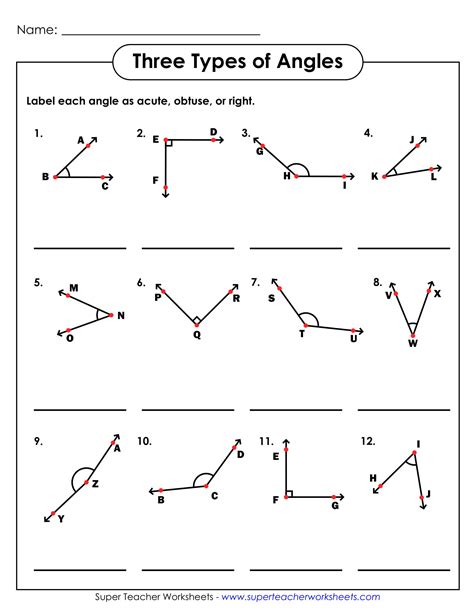 14 Best Images of Different Types Of Angles Worksheet - Three Types