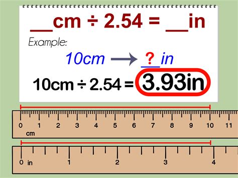 14 cm to inches formula