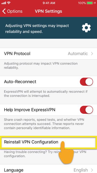14. Reinstall the VPN app