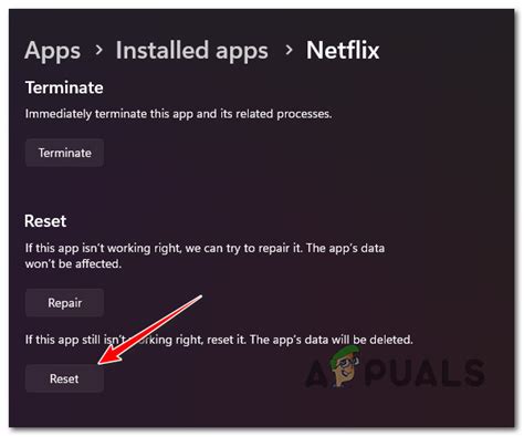 14. Reset the Netflix App