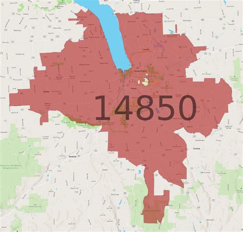14850 Zip Code Map