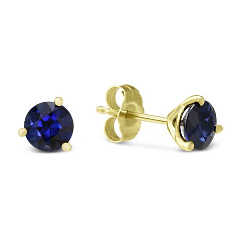 14k yellow gold sapphire earrings