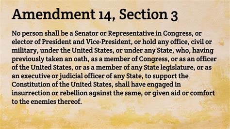 14th amendment section 3 enforcement history