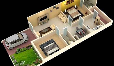 15X40 House plan with car parking and 3d elevation by