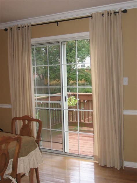 Off White Sliding Glass Door Curtain Shade per panel Glass door