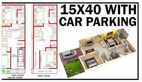 15 X 40 2bhk house plan, Budget house plans, Family