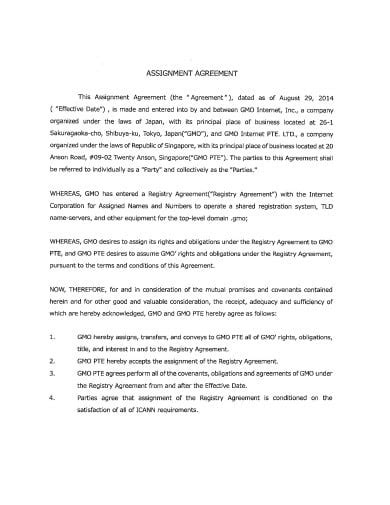 15+ Assignment Agreement Templates - PDF