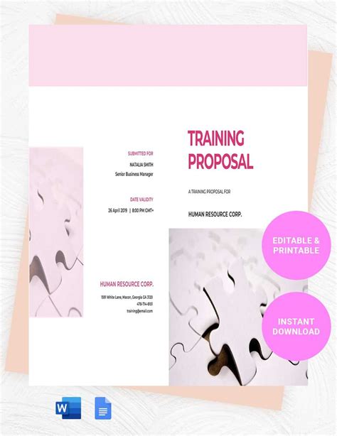 15+ Training Proposal Templates - Google Docs, Word, Pages, PDF
