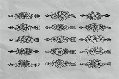 Download 15 Set of Ethnic Arrows and Flower Files