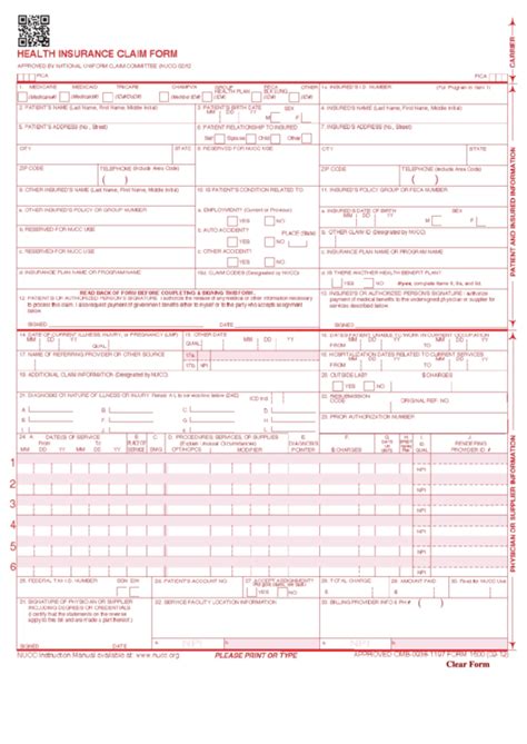 1500 Claim Form Printable: Everything You Need To Know