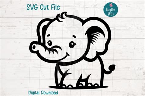 Download 157  Baby Elephant Svg Cut File DXF File Creativefabrica DXF Files