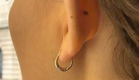 15mm Gold Hoops 9ct Patterned Sleeper Creole Earrings