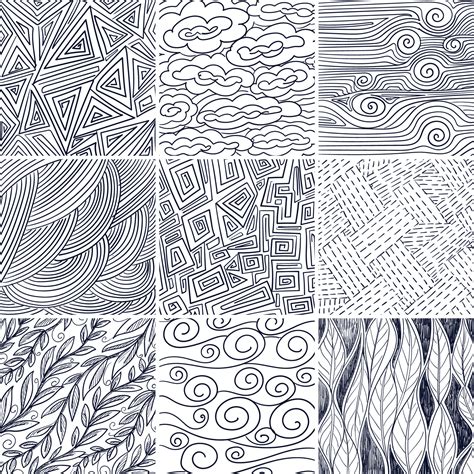 Download 16+ Hand Drawn Doodle Patterns Bundle PNG Files