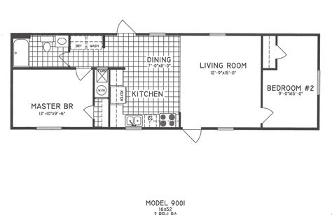16 ft wide 2 bedroom mobile home floor plans