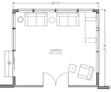 16 ft x 16ft sunroom addition floor plan