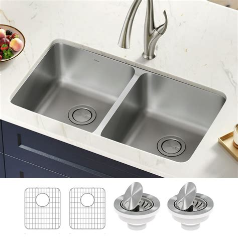 16 gauge undermount double bowl kitchen sink