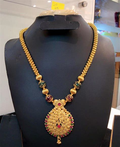 16 gram gold long necklace designs