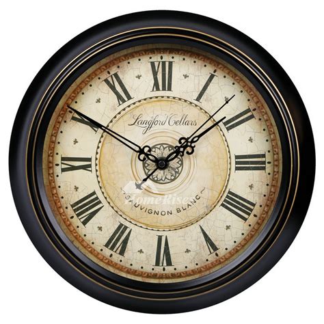 16 inch black wall clock