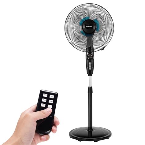 16 inch chrome effect pedestal fan with remote control