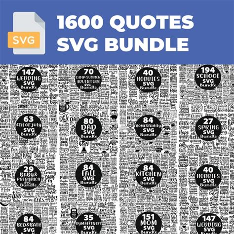 Download 1600 Quotes SVG Bundle Files