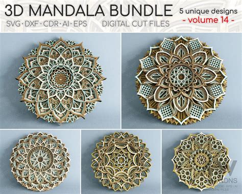 Download 164  Mandala Bundle Vol. 14 PSD Files DXF Files