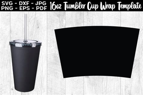 Download 16oz Tumbler Wrap Template SVG File - SVG Design Cricut SVG Free PSD Mockups