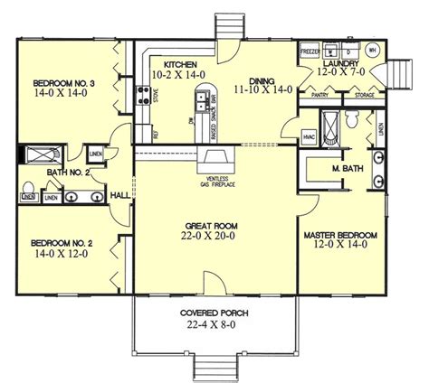 Craftsman Style House Plan 4 Beds 2.5 Baths 1700 Sq/Ft Plan 48494