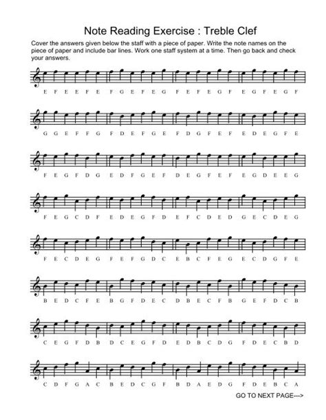 18+ Note Reading Worksheets Treble Clef Answers Latest - Reading