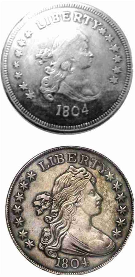1804 silver dollar fake vs real