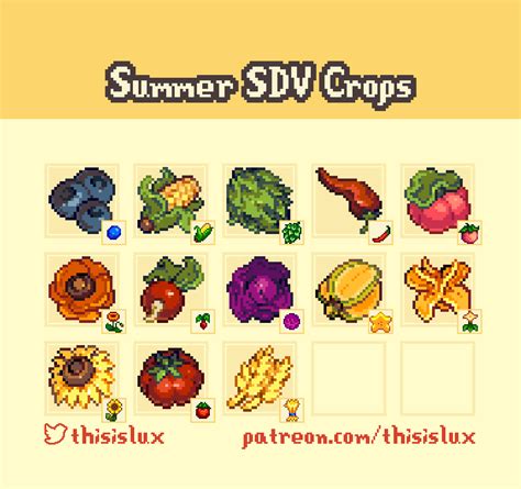Download 185  Stardew Summer Crops Bundle PSD Silhouette DXF Files