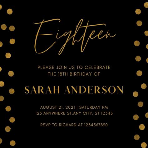 18th Birthday Invitation Free Templates