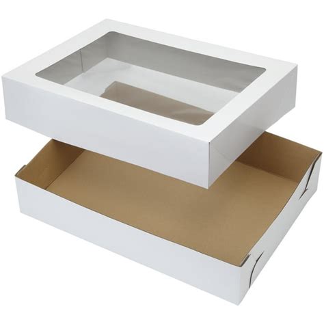 19" x 14" x 4" White Window Cake / Bakery Box 50 / Bundle