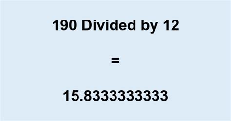 190 divided by 12