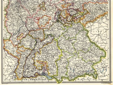 1908 Vintage Map of Germany in 10th Century Etsy