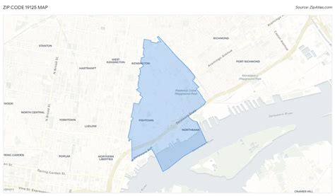 Philadelphia County Map, Pennsylvania ZIP Codes