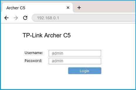192.168.0.1 login tp link archer c5