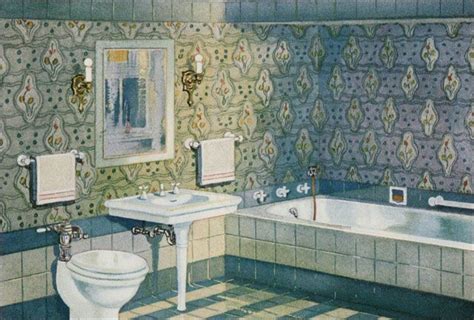 1920s bathroom mosaic wall