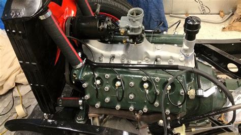 A detailed view of the iconic 1934 Ford Flathead V8 engine, a key feature of many 1934 Ford pickup trucks for sale.