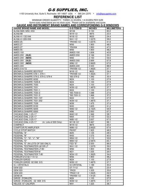 1943 Crystal Catalog Cross Reference List