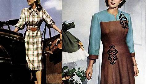 1940s Fashion Fall Dresses in 1947 Glamour Daze